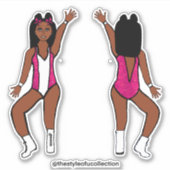 Majorette / Dancer Stickers Roze Vonk #1 (Voorkant)