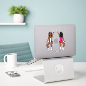 Majorette / Dancer Stickers Roze Vonk #1 (Laptop op bureau)