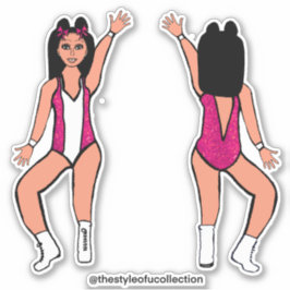 Majorette / Dancer Stickers Roze Vonk #2