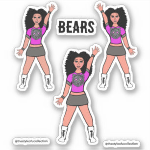 Majorette / Dancer Stickers Roze Zilver Beer B