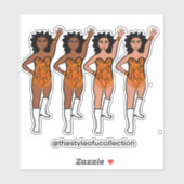 Majorette / Dancer Stickers Sinaasappel Fringe (Vel)