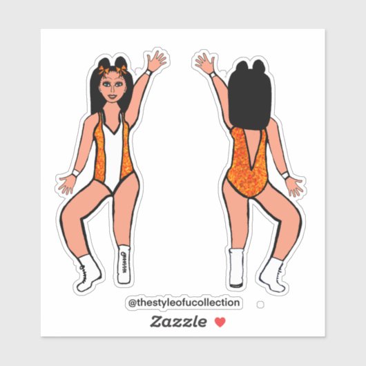 Majorette / Dancer Stickers Sinaasappel Vonk #2 (Vel)