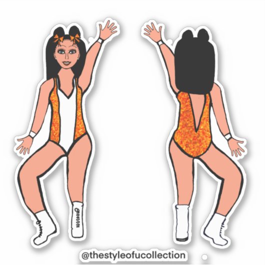 Majorette / Dancer Stickers Sinaasappel Vonk #2 (Voorkant)