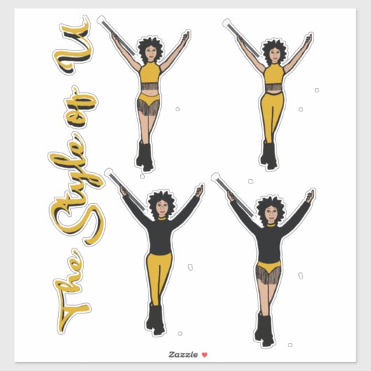 Majorette/Dancer Stickers Voorrand S (Vel)