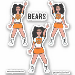 Majorette / Dancer Stickers Wit Sinaasappel Beer B