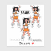 Majorette / Dancer Stickers Wit Sinaasappel Beer B (Vel)
