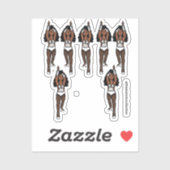 Majorette / Dancer Stickers Wit / Zwart Fringe 1 (Vel)