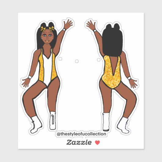 Majorette / Dancer Stickers Yellow Spark (Vel)