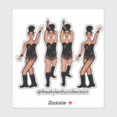 Majorette / Dancer Stickers Zwart Fringe #2 (Vel)