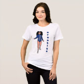 Majorette/ Dancer T-shirt Blue Silver Tiger B (Voorkant volledig)