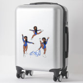 Majorette / Dancer Tri Pose Blauw Sticker (Koffer)