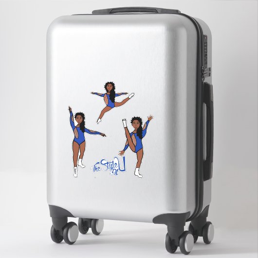 Majorette / Dancer Tri Pose Blauw Sticker (Koffer)