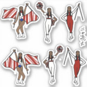Majorette / Danser / Cheer / Stickers rood (Voorkant)