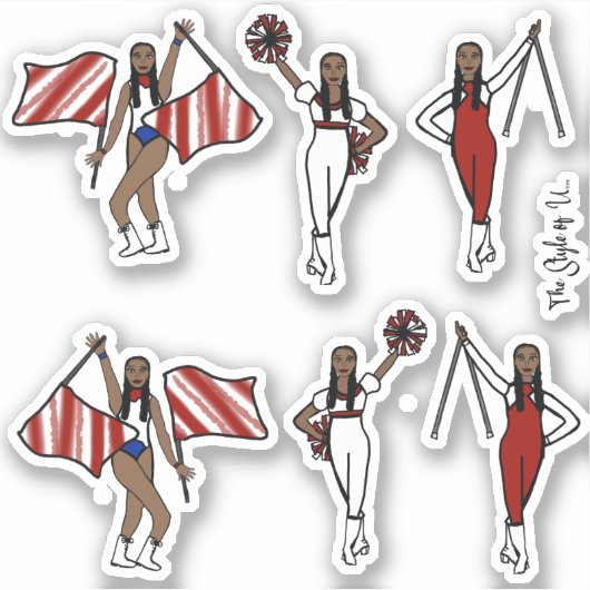 Majorette / Danser / Cheer / Stickers rood (Voorkant)