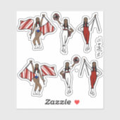 Majorette / Danser / Cheer / Stickers rood (Vel)