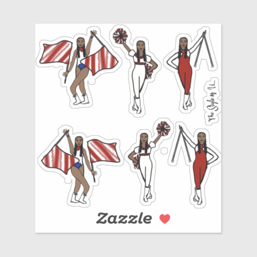 Majorette / Danser / Cheer / Stickers rood (Vel)