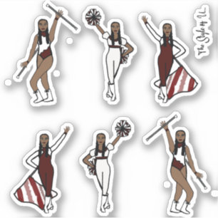 Majorette / Danser / Cheer / Vlag Bourgondië Sticker