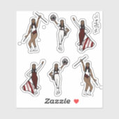 Majorette / Danser / Cheer / Vlag Bourgondië Sticker (Vel)