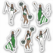 Majorette / Danser / Cheer / Vlag Groen Sticker (Voorkant)
