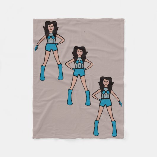 Majorette/ Danser fleece deken turquoise (Voorkant)