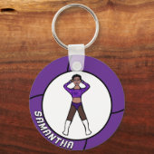 Majorette/ Danser Paarse & Zwart #1 Sleutelhanger (Voorkant)