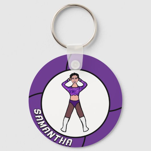 Majorette/ Danser Paarse & Zwart #2 Sleutelhanger (Voorkant)