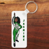 Majorette/ Danser Sleutelhanger Groen Wit Tijger A (Achterkant)