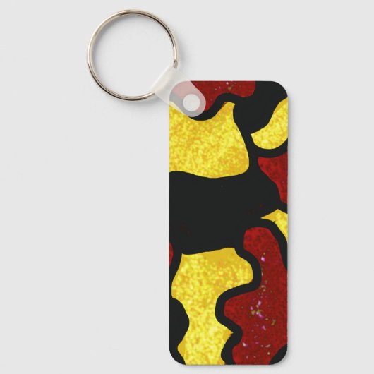 Majorette/ Danser Sleutelhanger Rood Geel Camo (Voorkant)