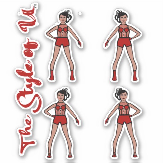 Majorette / Danser Stickers Aardbei 2 (Voorkant)