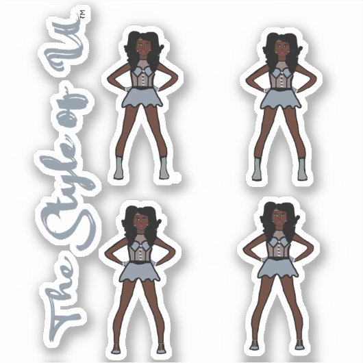 Majorette / Danser Stickers Bewolkt (Voorkant)