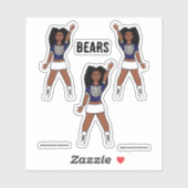 Majorette / Danser Stickers Blauw Zilver Beer A (Vel)