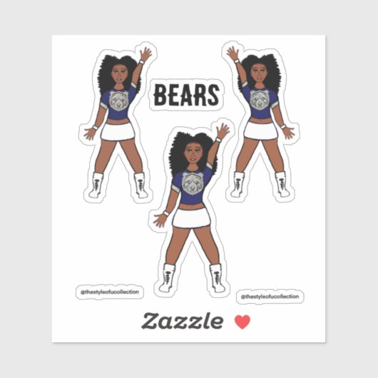 Majorette / Danser Stickers Blauw Zilver Beer A (Vel)