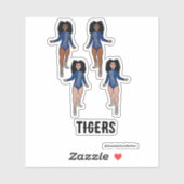Majorette / Danser Stickers Blauw Zilveren Tijger (Vel)