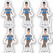 Majorette/ Danser Stickers Blauwe Stenen B (Voorkant)