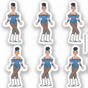 Majorette/ Danser Stickers Blauwe Stenen B