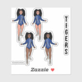 Majorette / Danser Stickers Blue Silver Tiger 2 (Vel)