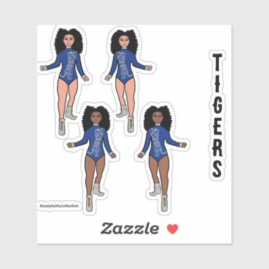 Majorette / Danser Stickers Blue Silver Tiger 2 (Vel)