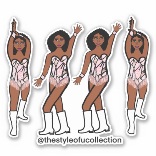 Majorette / danser Stickers iriserende franje #1 (Voorkant)
