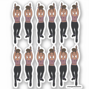 Majorette / Danser Stickers Lila Zwart 