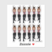 Majorette / Danser Stickers Lila Zwart  (Vel)