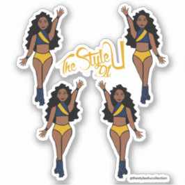 Majorette / Danser Stickers Navy & Geel