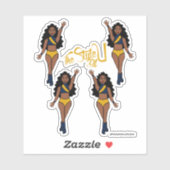 Majorette / Danser Stickers Navy & Geel (Vel)