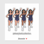 Majorette / Danser Stickers Navy  Kwast  (Vel)