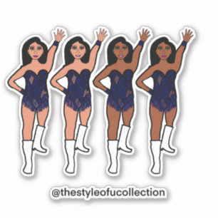 Majorette / Danser Stickers Navy Kwast