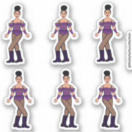 Majorette / Danser Stickers Paarse Stenen B