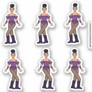 Majorette / Danser Stickers Paarse Stenen B