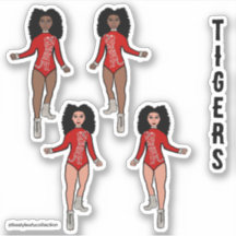 Majorette / Danser Stickers Red Silver Tiger 2