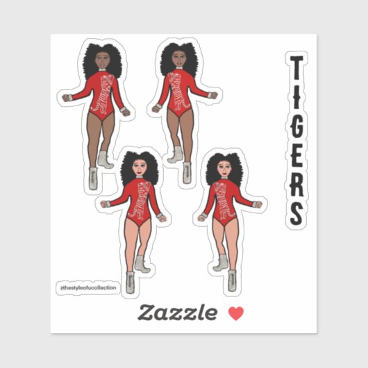 Majorette / Danser Stickers Red Silver Tiger 2 (Vel)