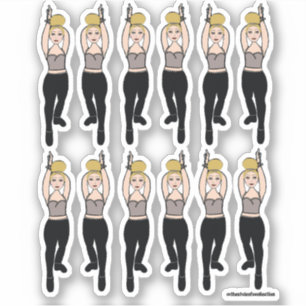 Majorette / Danser Stickers Rookzwart 2