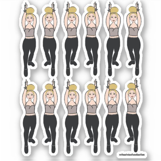 Majorette / Danser Stickers Rookzwart 2 (Voorkant)